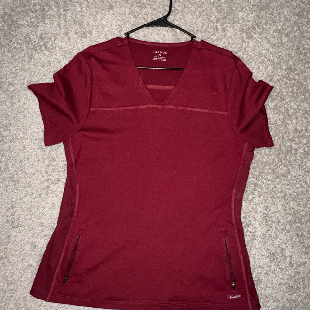 Jaanuu XL Red Scrub Top
